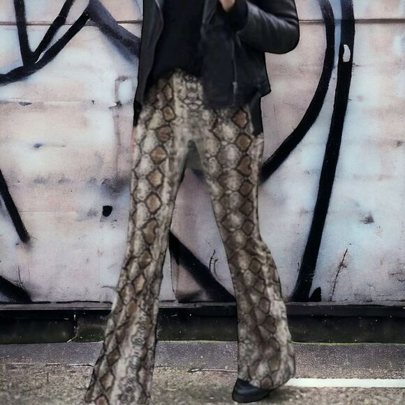 Metallic Snakeskin Jeans Pants Sz 20 Bootcut  Blue Silver Vintage Highway Brand. - Picture 10 of 16